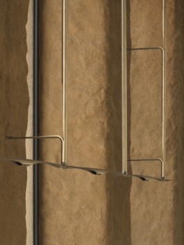 Tube cutout shelving, rails and racks developed and produced by ErtlundZull. Designed by Thorben Groeble with B+ for the Trussardi Flagship store in Milan, Italy. ErtlundZull