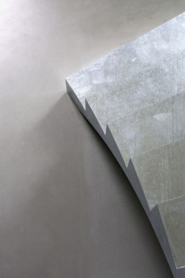 A round table with smoke glass top, a curved galvanized steel staircase and crashed ceiling light for Bus Group Studio, Berlin 2019. Design by ErtlundZull and Atelier Fanelsa. Photo by ErtlundZull and Atelier Fanelsa. ErtlundZull