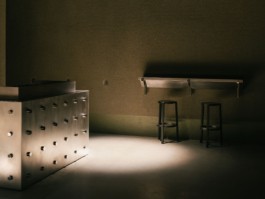 Furniture Design, Development, Production and Installation by ErtlundnZull for the hospitality Studio 1111 in Berlin, 2024. Spatial Concept and Architecture by Robertneun. Photos by Philipp Obkircher. ErtlundZull