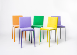 Colorful Chairs designed by ErtlundZull and Sam Chermayeff Office, Upholstery by Ayscha Omar, Development and production by ErtlundZull. ErtlundZull