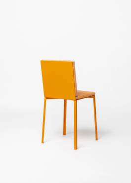 Orange Chair designed by ErtlundZull and Sam Chermayeff Office, Upholstery by Ayscha Omar, Development and production by ErtlundZull. ErtlundZull