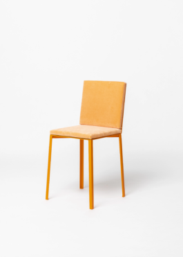 Orange Chair designed by ErtlundZull and Sam Chermayeff Office, Upholstery by Ayscha Omar, Development and production by ErtlundZull. ErtlundZull